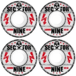 Sector 9 58MM 101A Park Formula White Skate Wheels