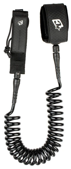 Creatures Of Leisure SUP 10 Coiled Ankle (3m X 8mm) Black Leash
